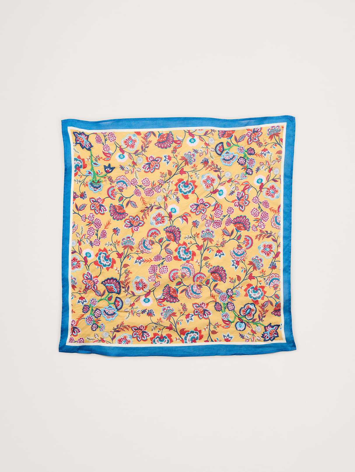 Embroidered Cotton Scarf by Vismaya - Yellow Primrose