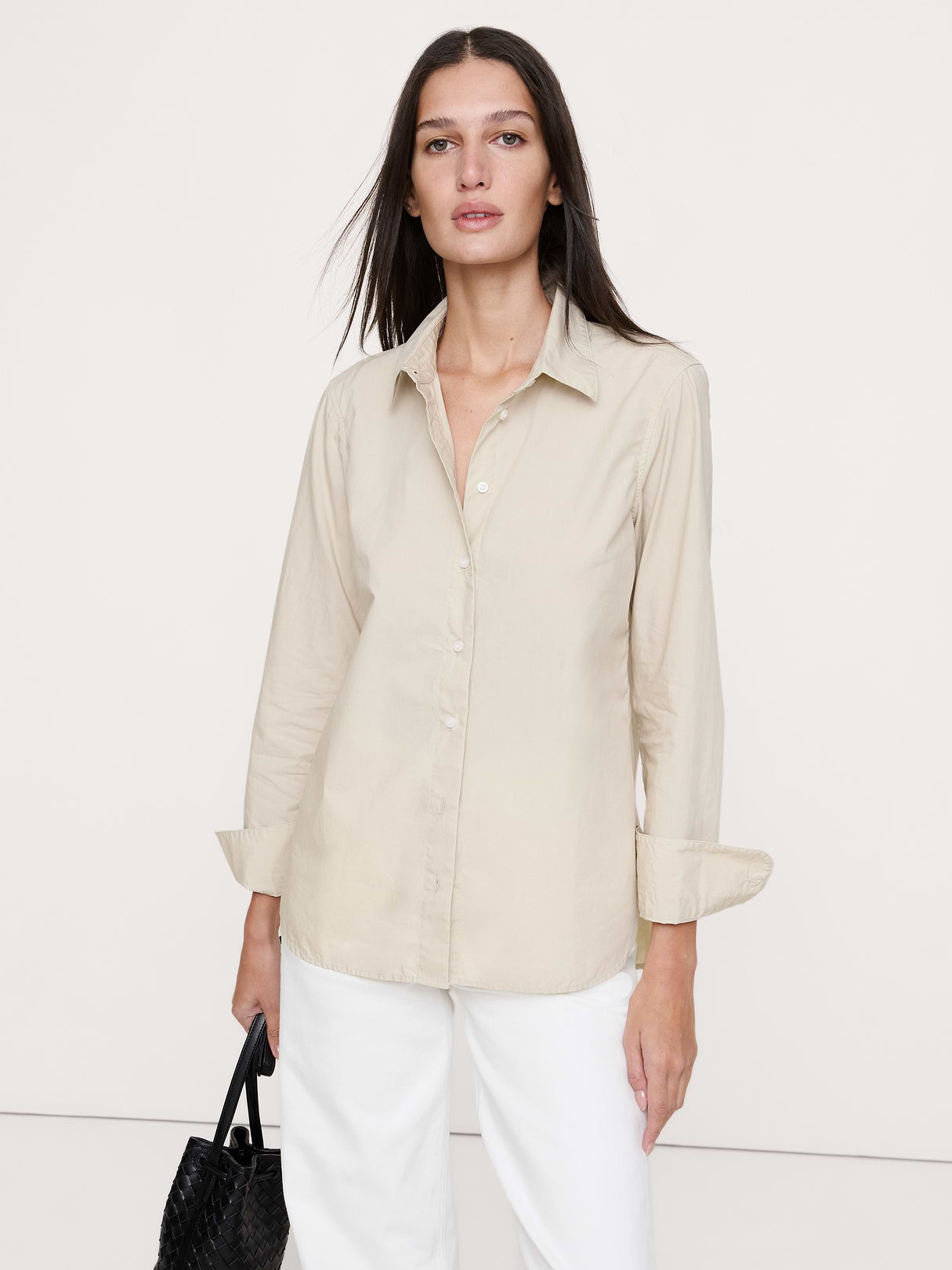 The Everyday Shirt in Cotton Poplin - Twine Beige