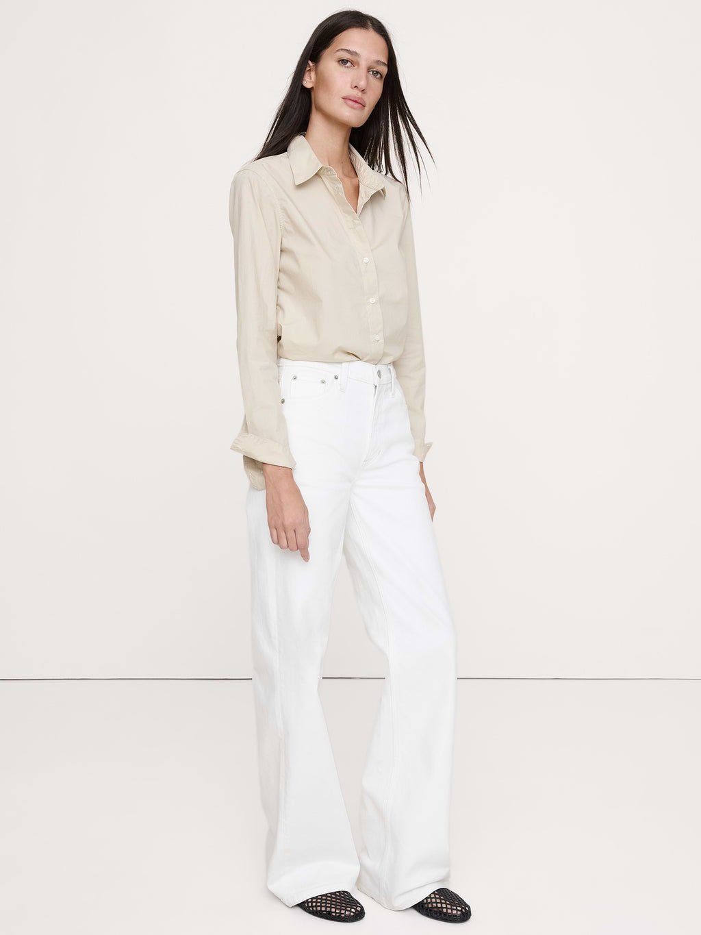 The Everyday Shirt in Cotton Poplin - Twine Beige