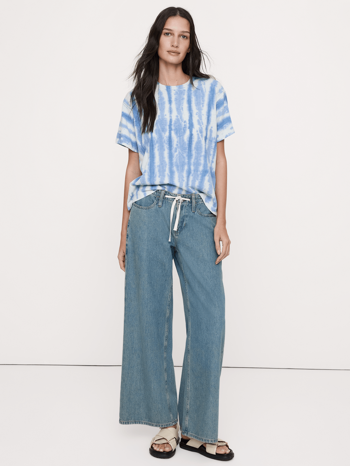 Cotton Slub Boyfriend Crew-Neck T-Shirt - Tie Dye Multi