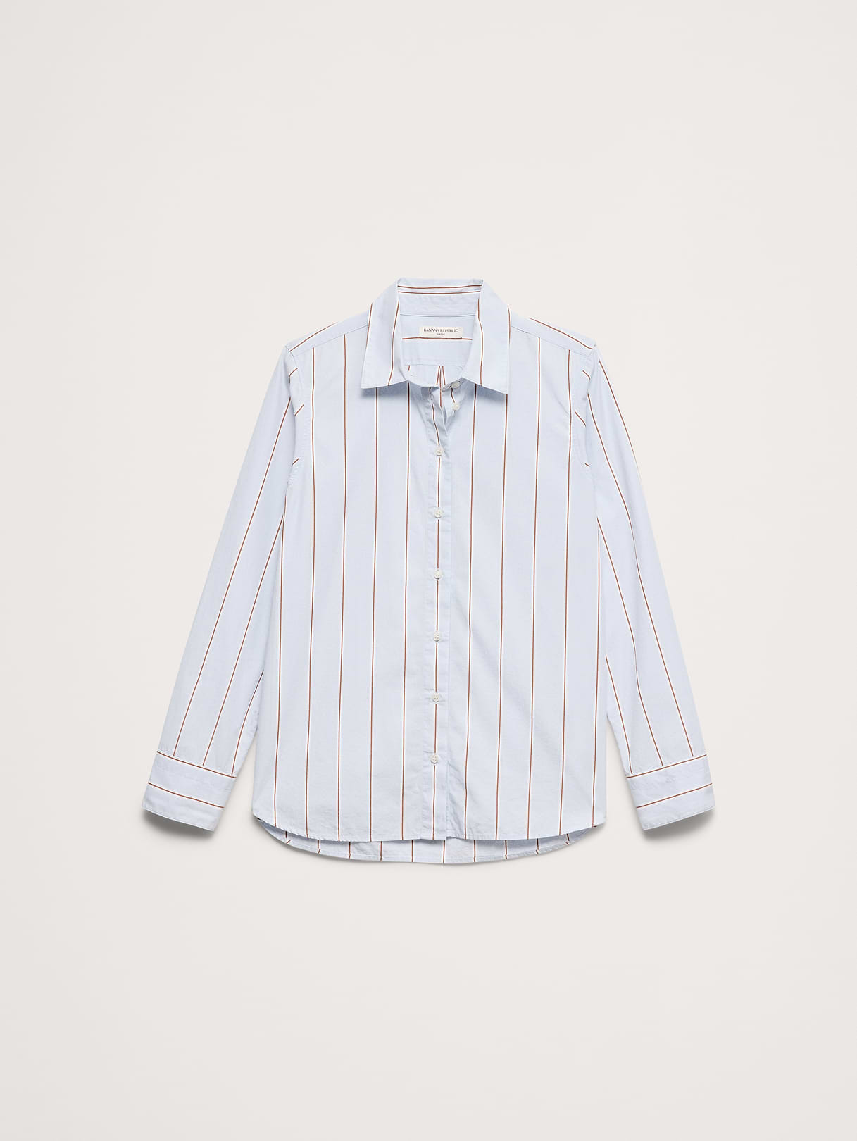 The Everyday Shirt in Cotton Poplin - Blue Stripe