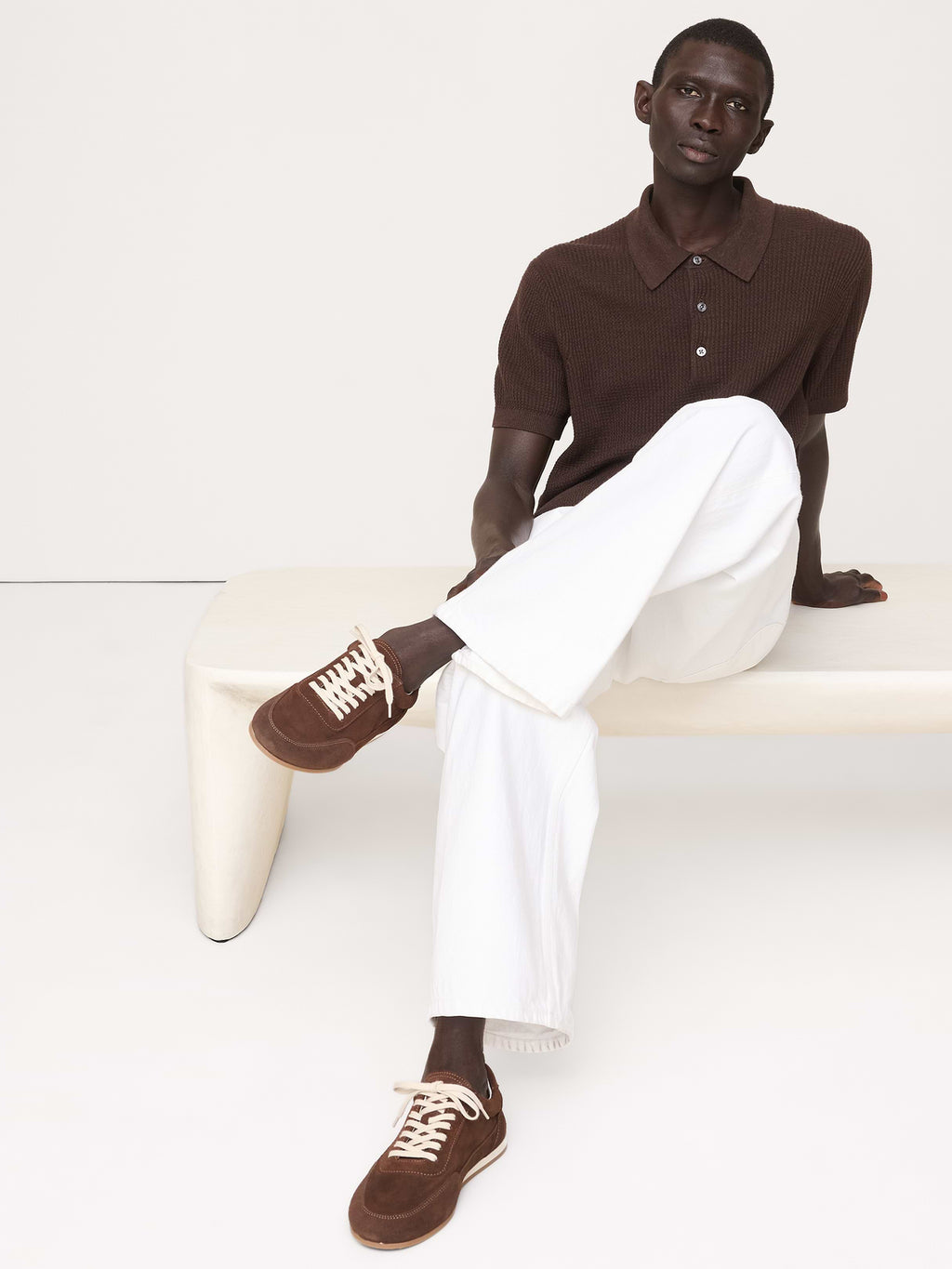 Italian Suede Low-Pro Sneaker - Chocolate Brown