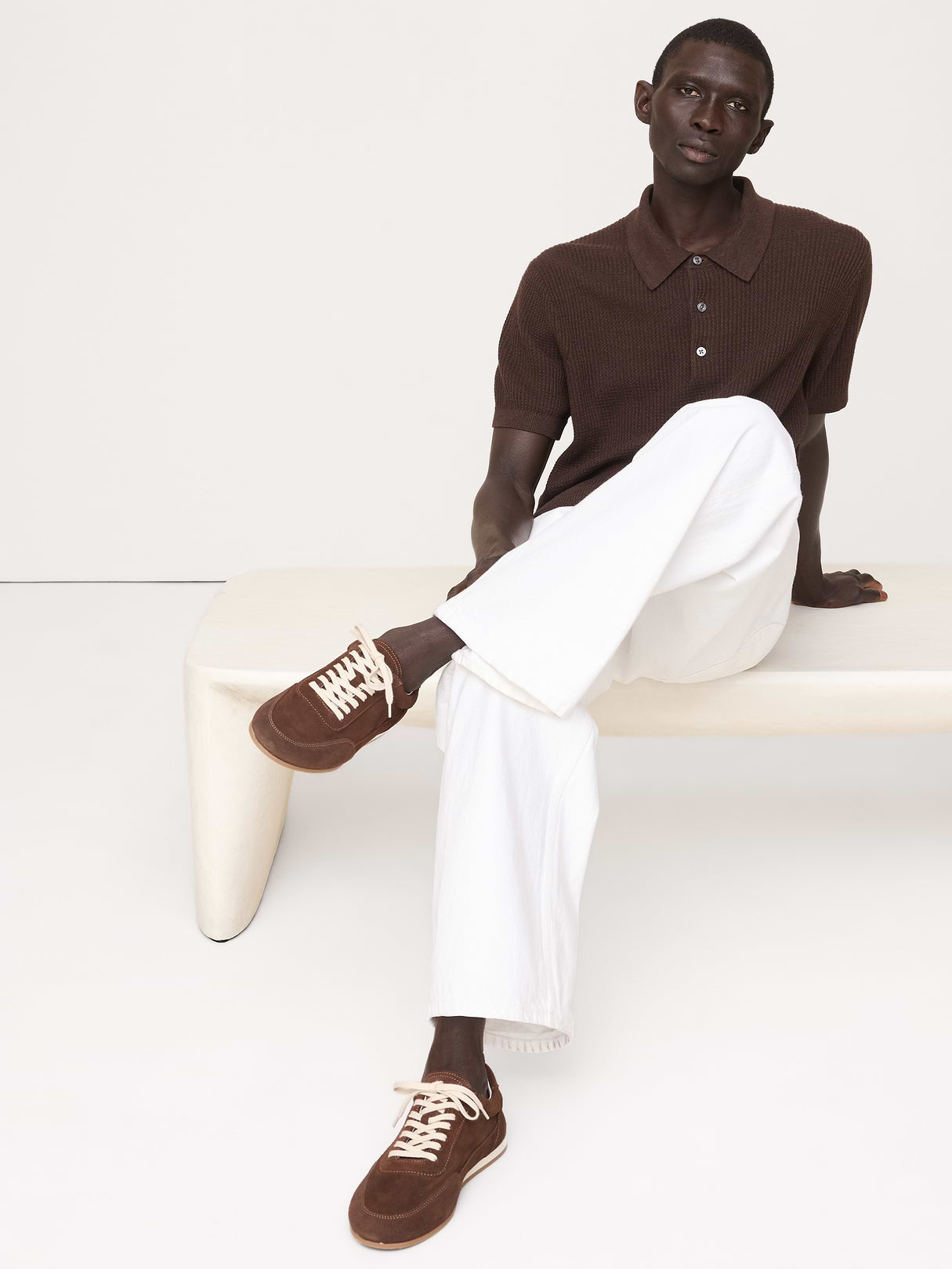 Italian Suede Low-Pro Sneaker - Chocolate Brown