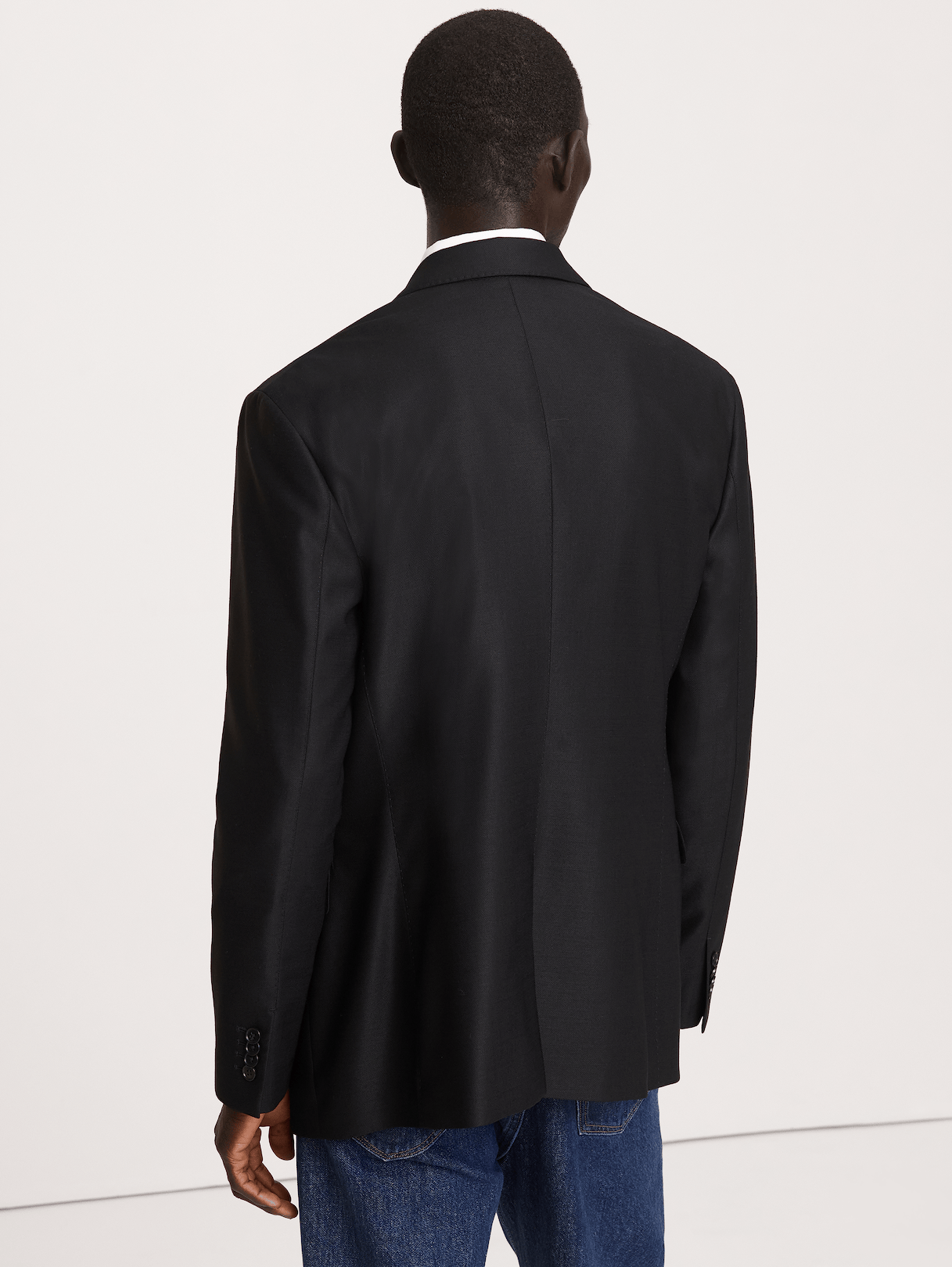 Signature Italian Hopsack Suit Jacket - Black