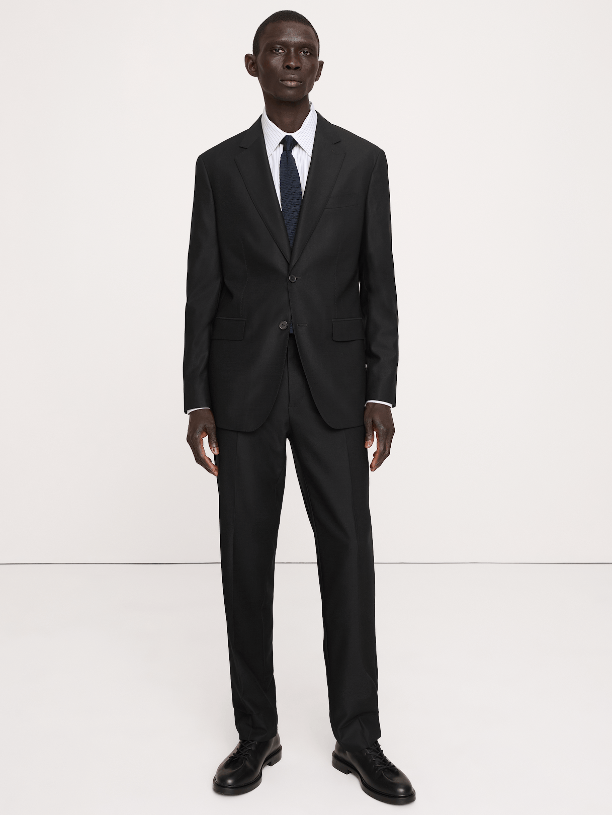 Signature Italian Hopsack Suit Jacket - Black