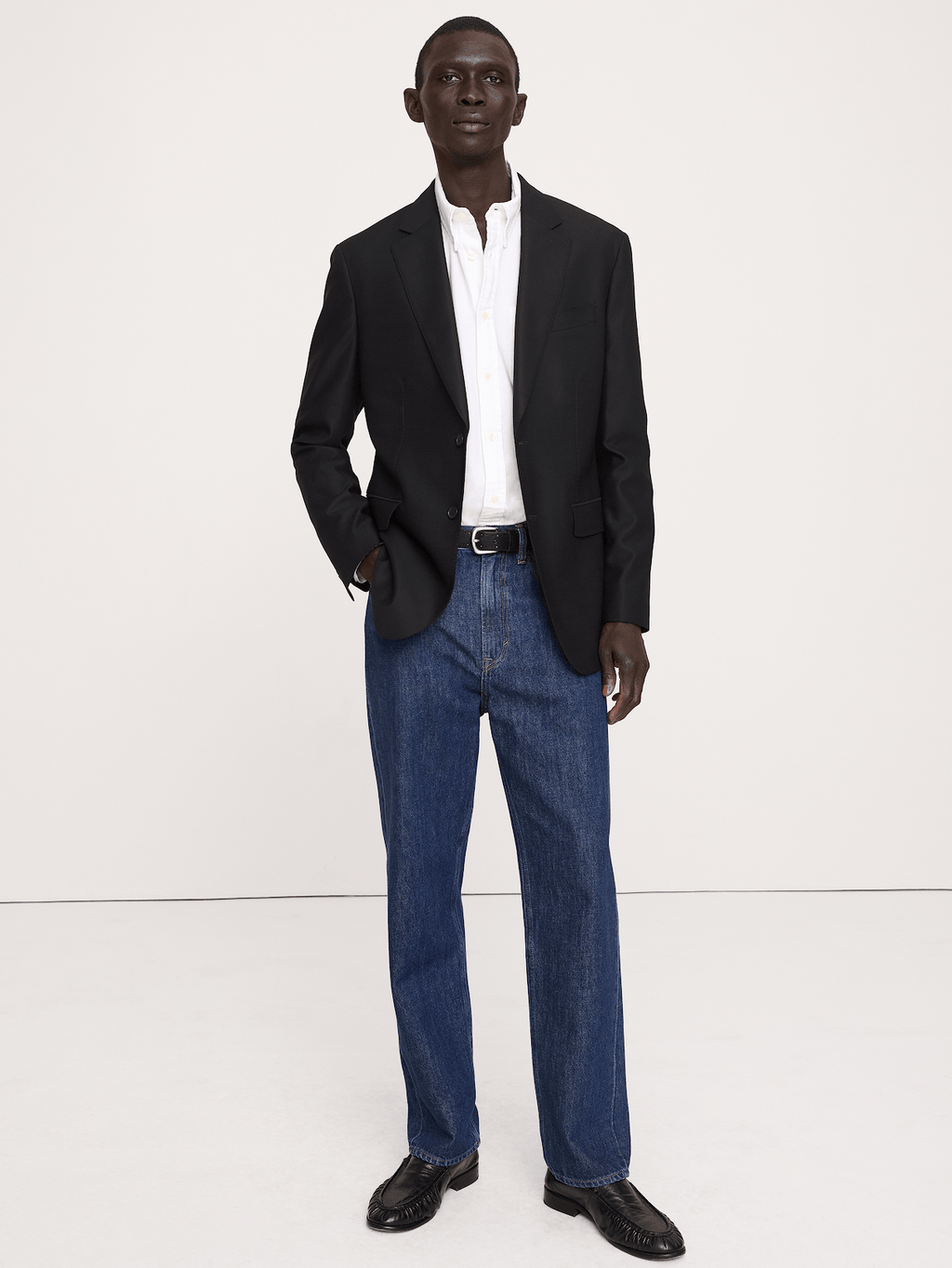 Signature Italian Hopsack Suit Jacket - Black