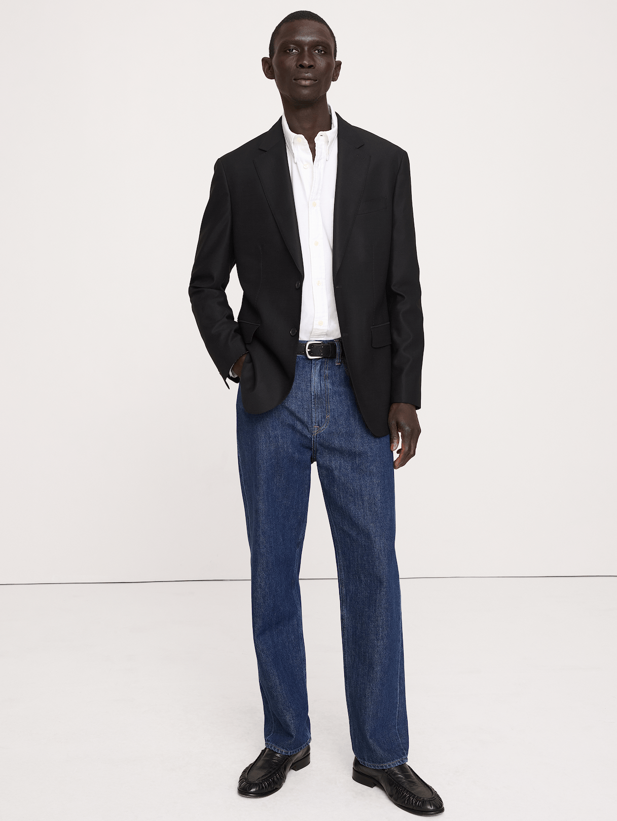 Signature Italian Hopsack Suit Jacket - Black
