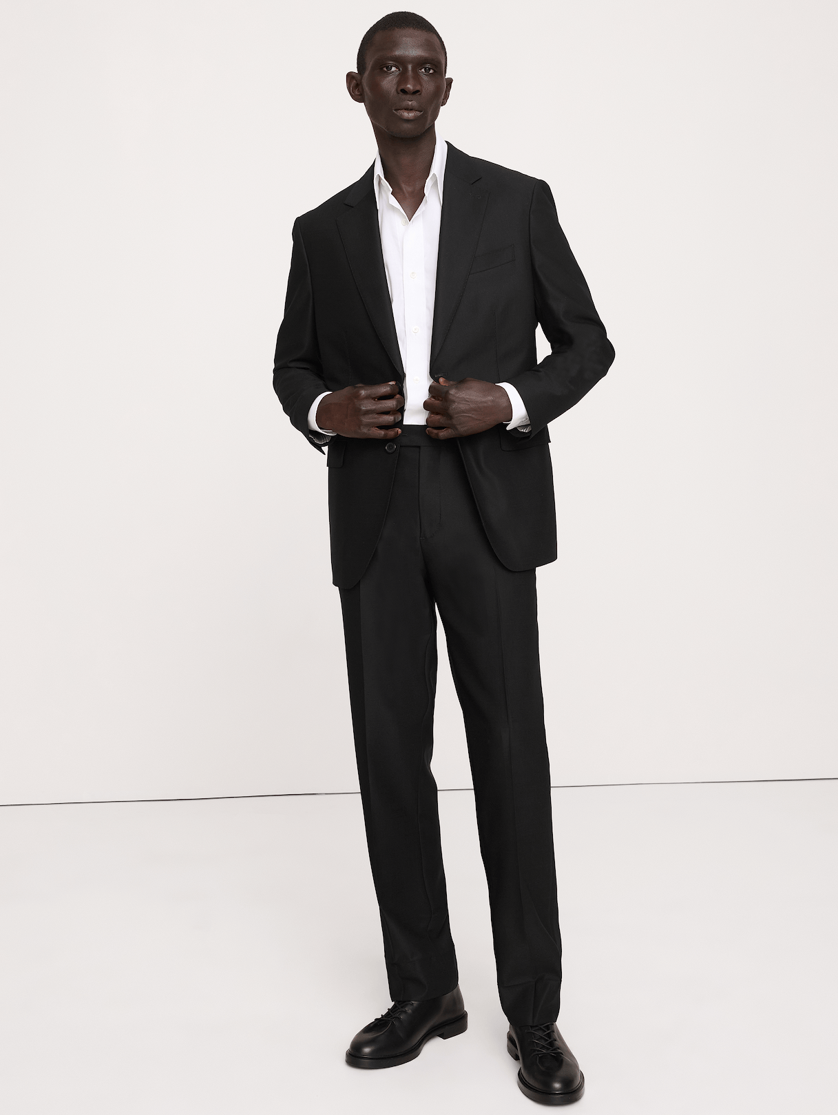 Signature Italian Hopsack Suit Pant - Black