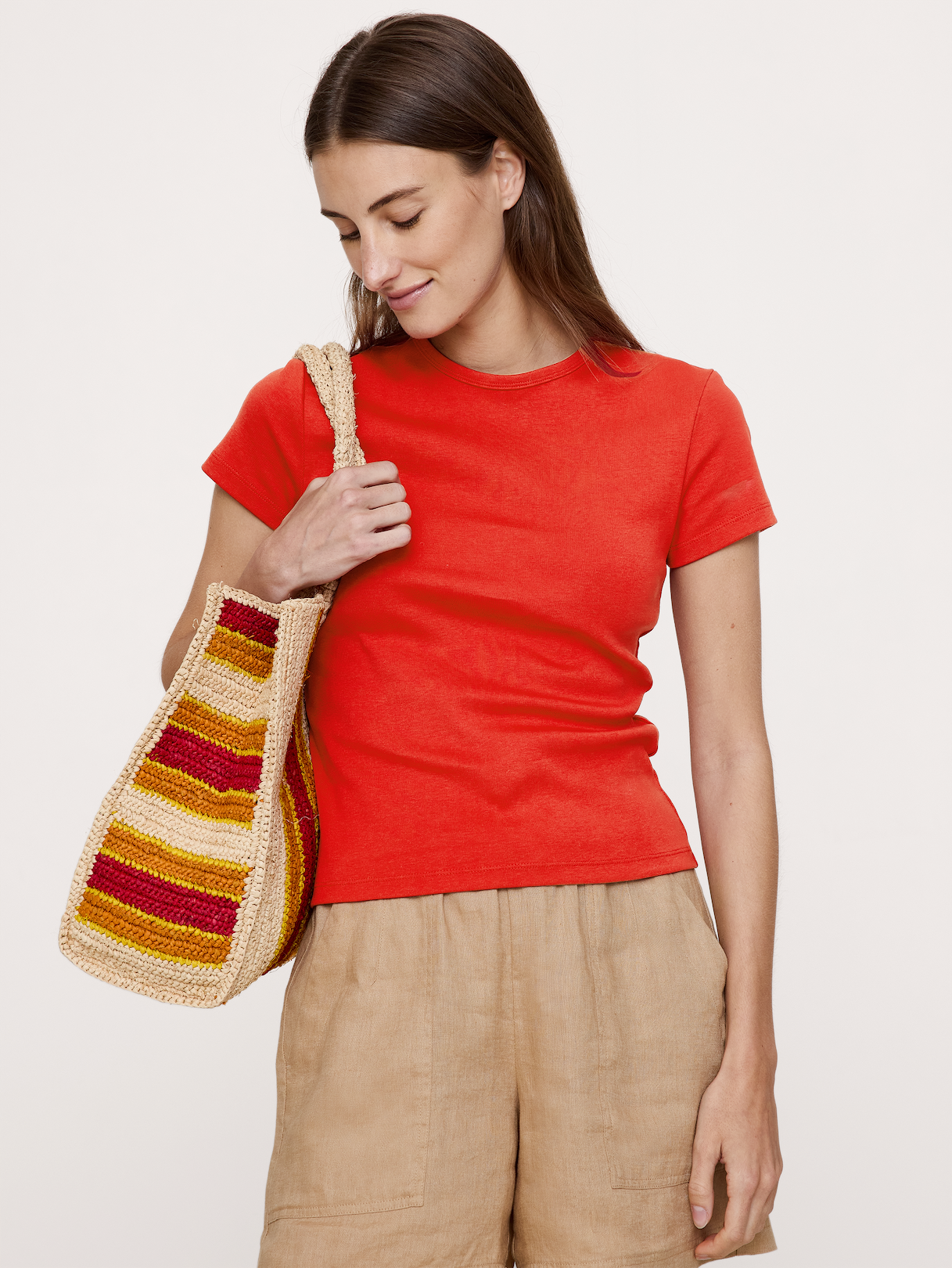 Minimalist Cotton Baby T-Shirt - Tomato paste
