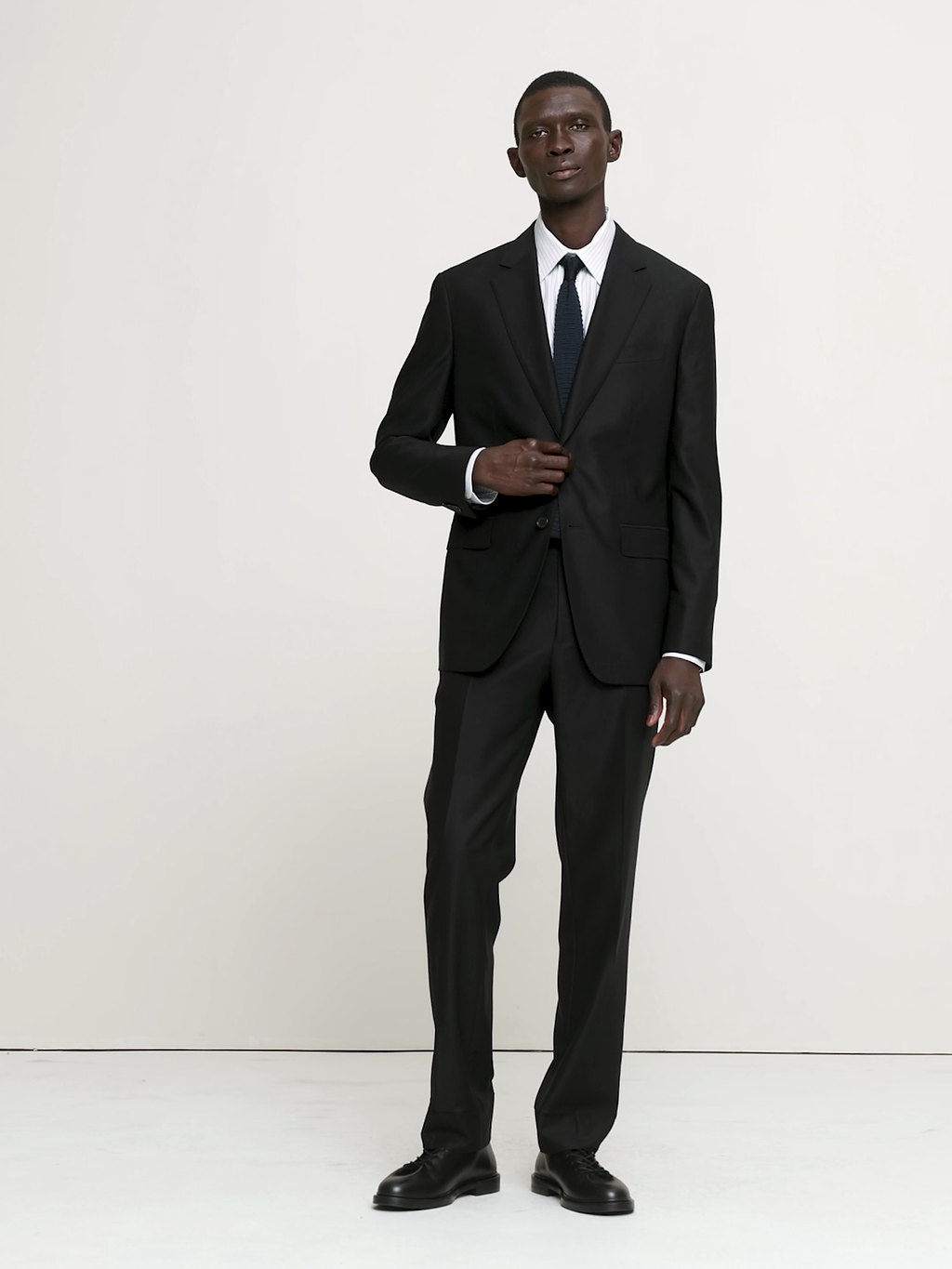Signature Italian Hopsack Suit Jacket - Black