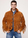 Suede Fringe Jacket - Cognac Brown