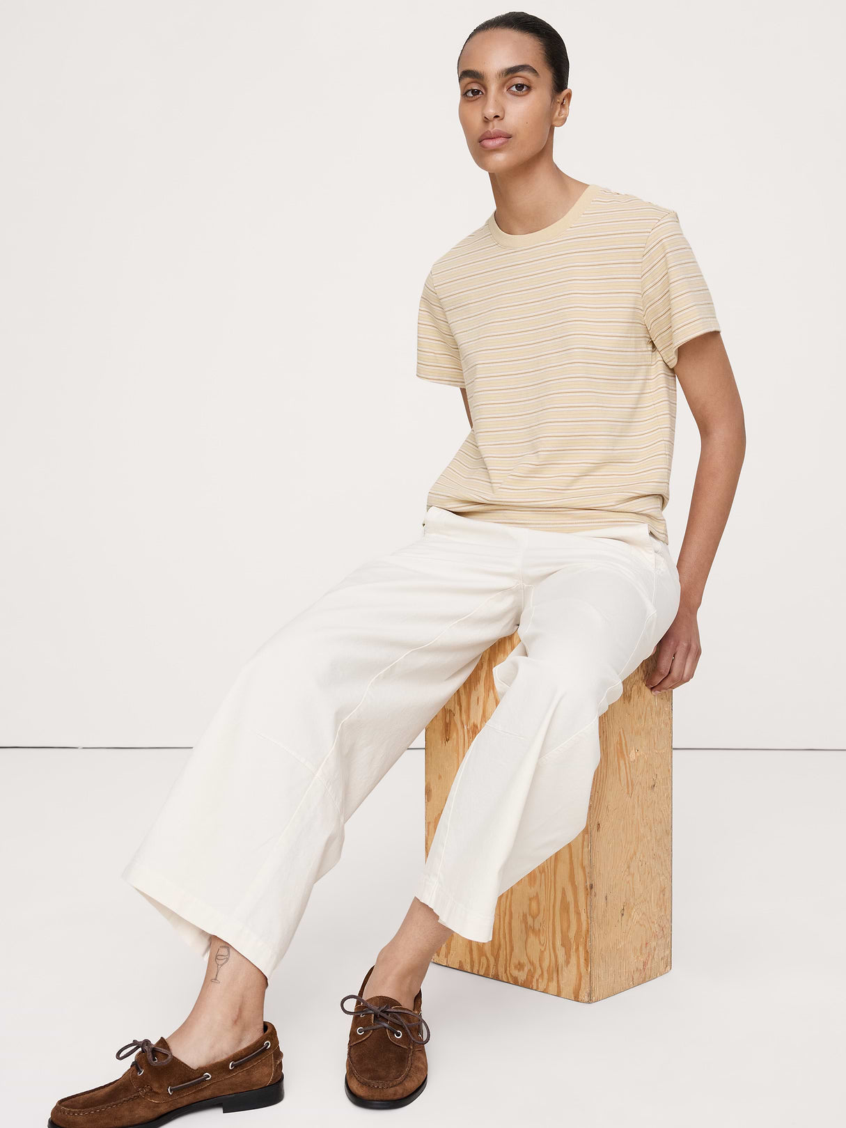 Vintage Cotton Crew-Neck T-Shirt - Yellow Mini Stripe