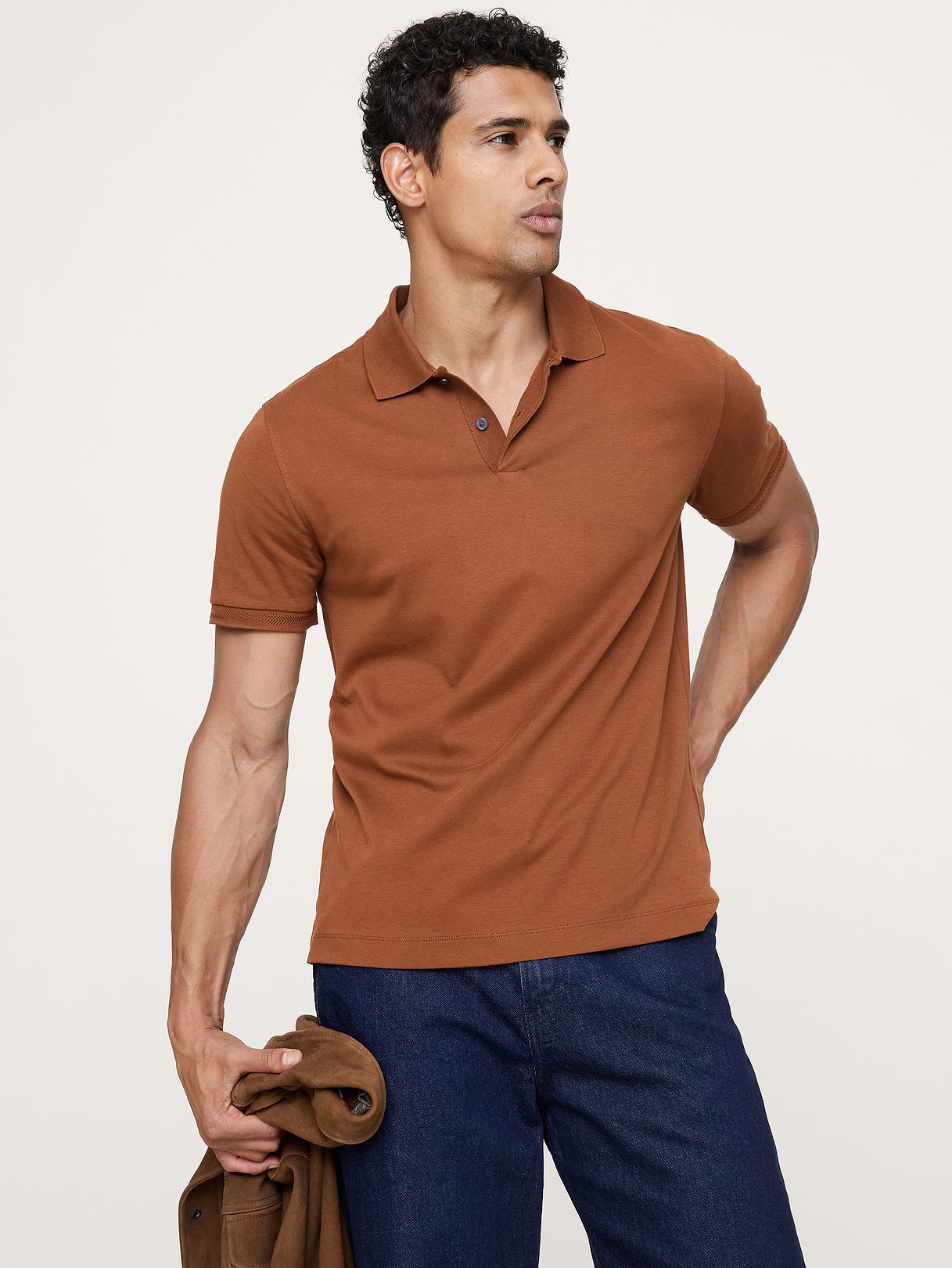 Luxury-Touch Polo - Burnt Sienna