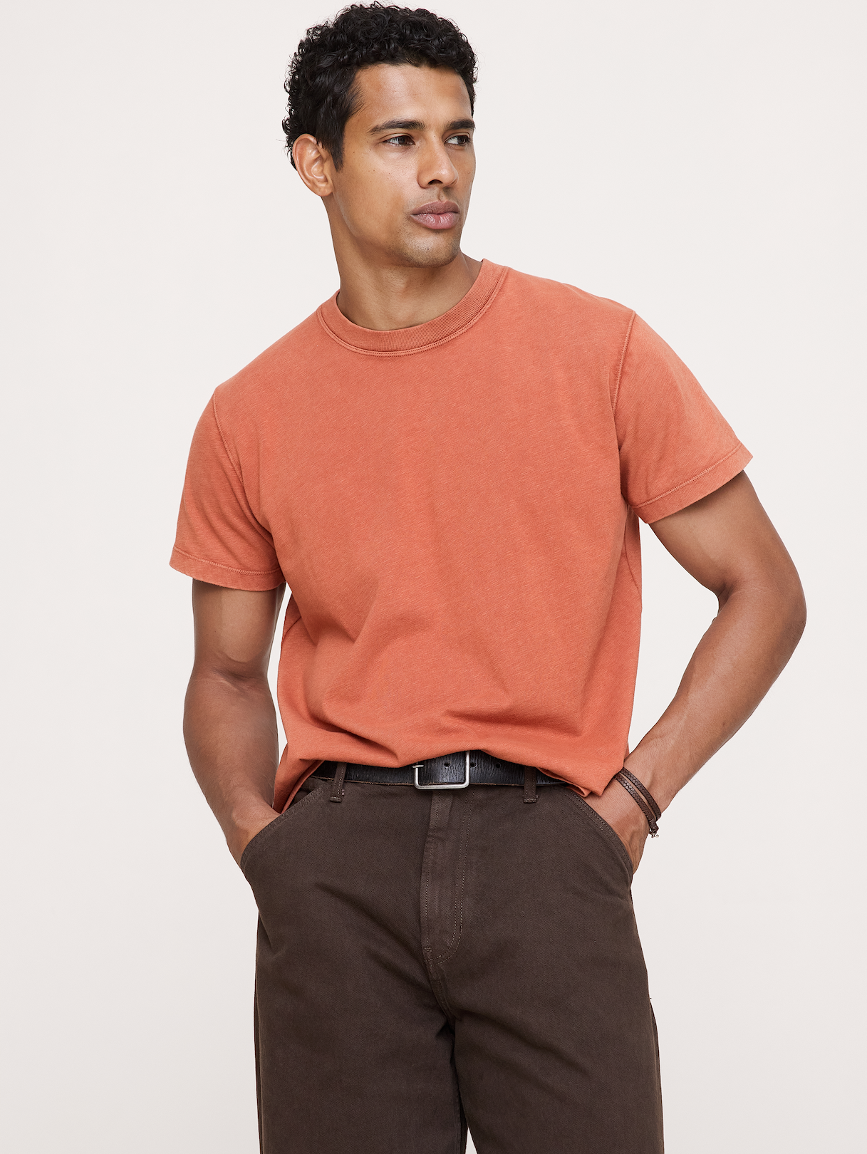 Midweight Cotton Slub Crew-Neck T-Shirt - Red Paprika