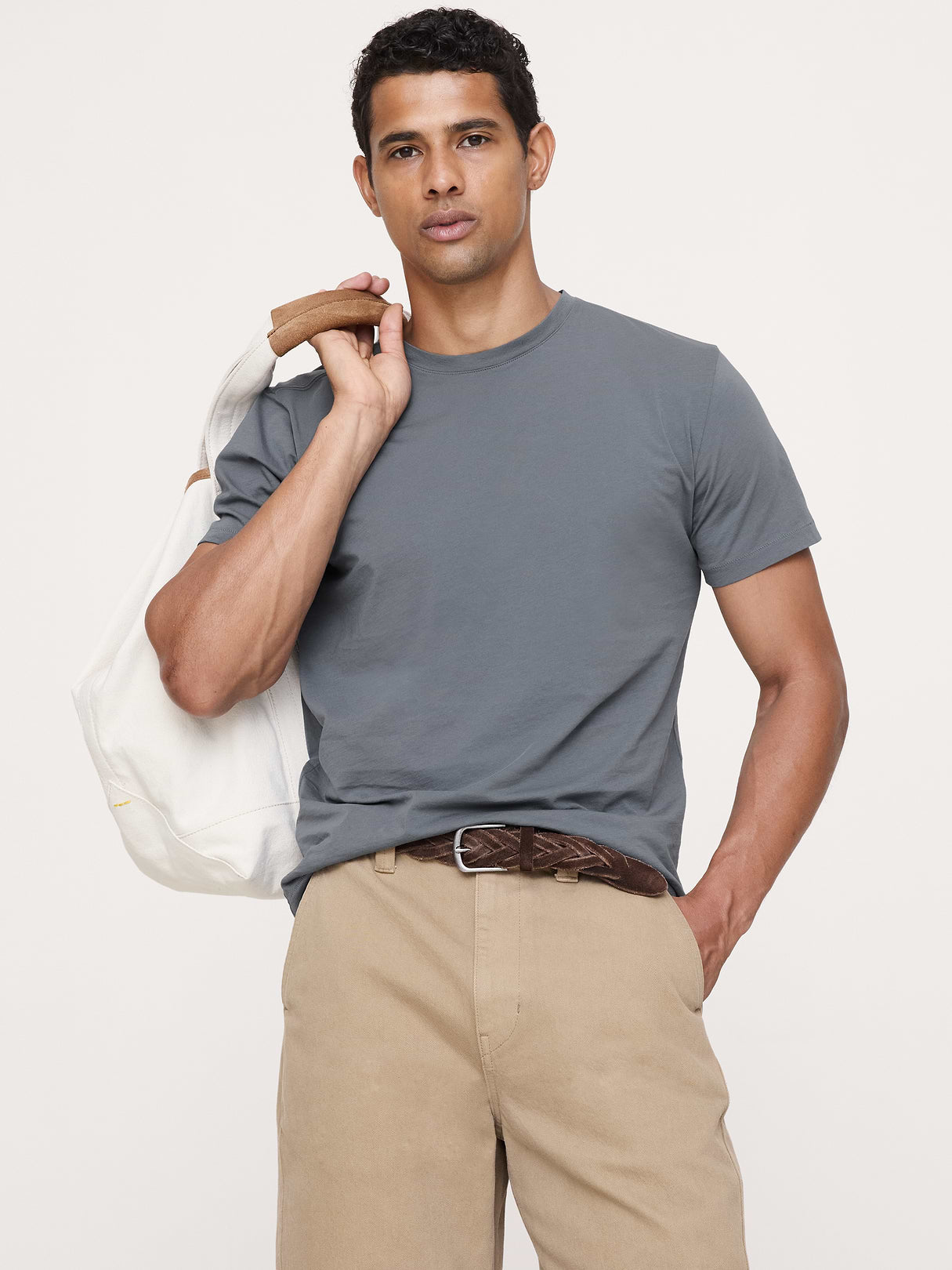 Lightweight Cotton Crew-Neck T-Shirt - Ombre Blue