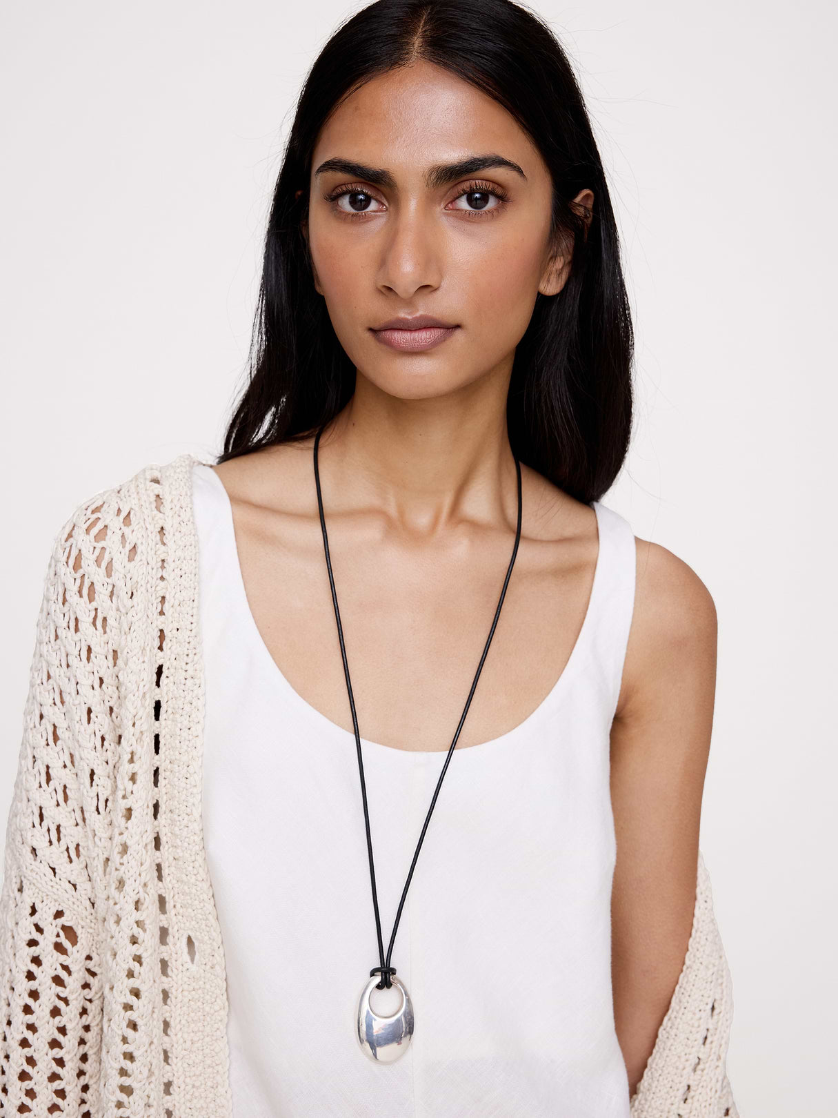 O-Ring Sculpted Necklace - Silver