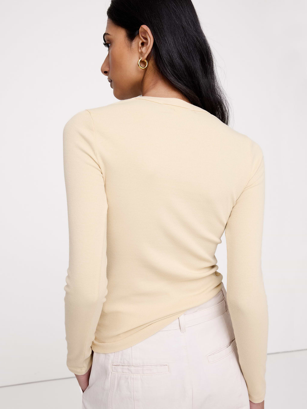 Ribbed Crew-Neck T-Shirt - BISCOTTI