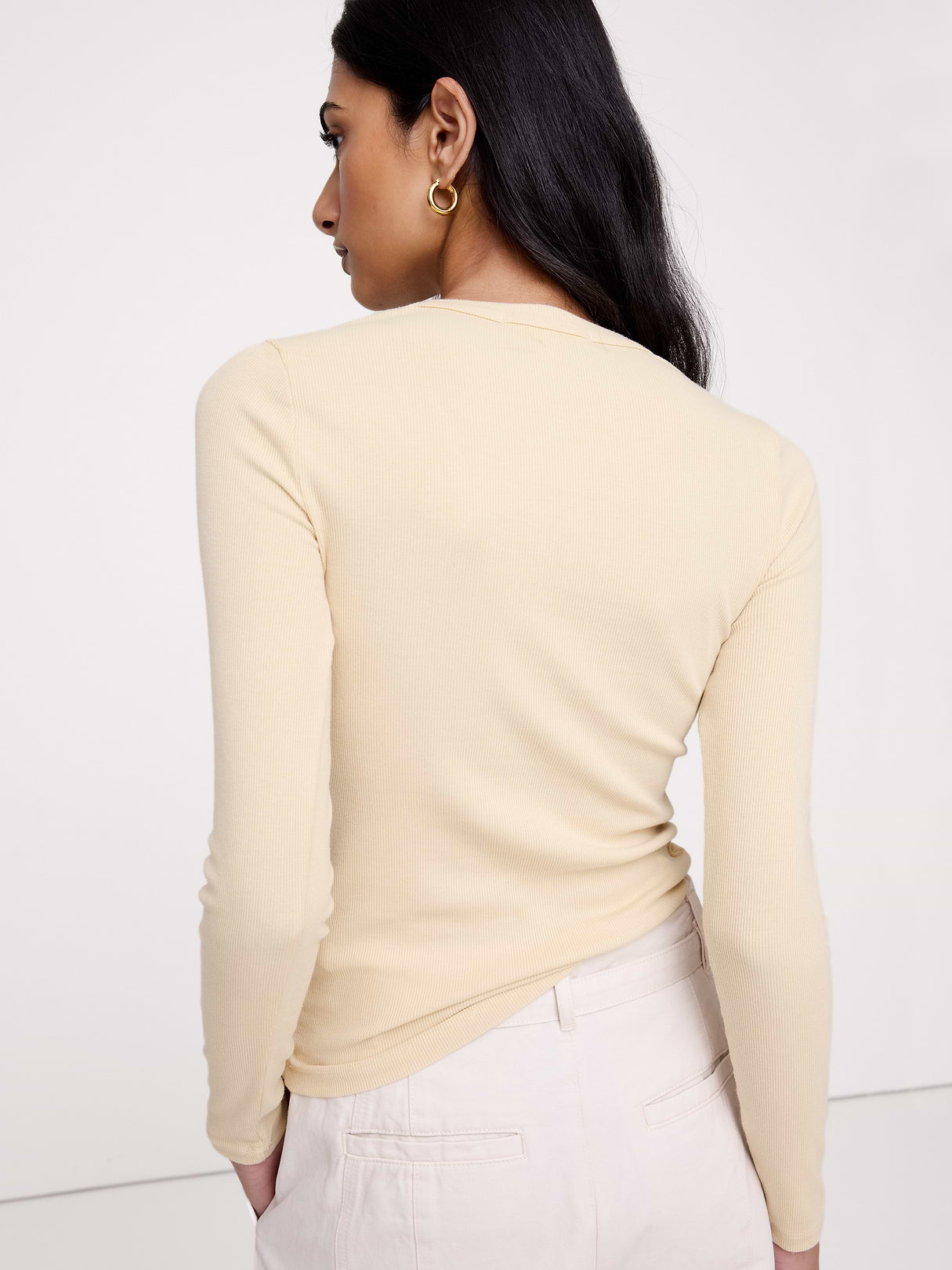 Ribbed Crew-Neck T-Shirt - BISCOTTI