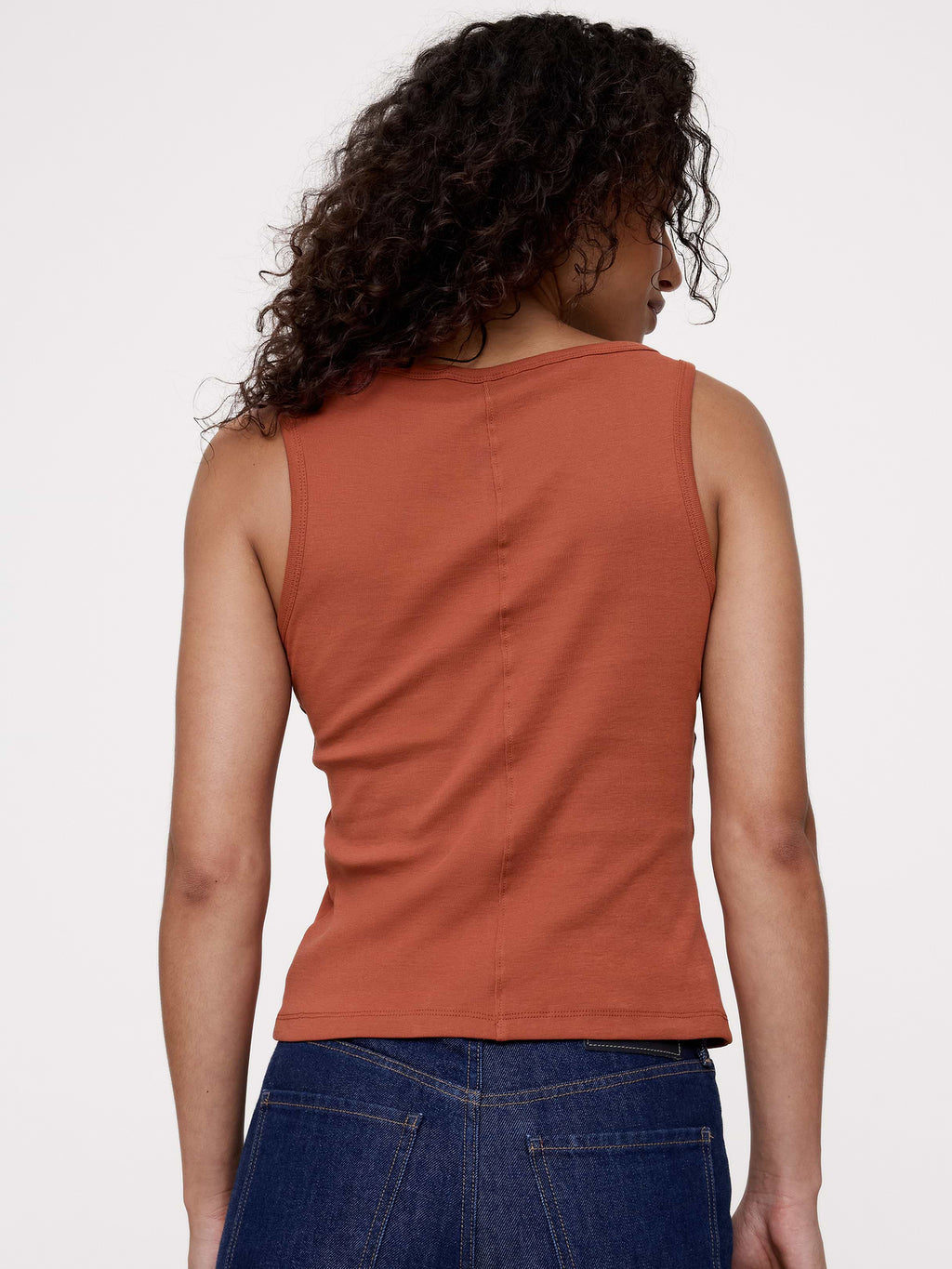 Minimalist Cotton Tank - Burnt Sienna Orange