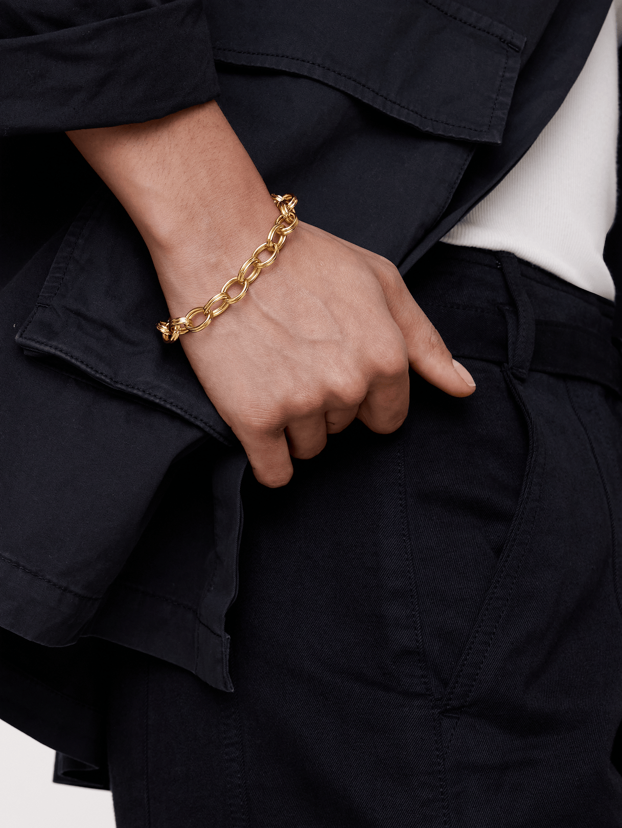 Double Ring Chain Bracelet - Gold