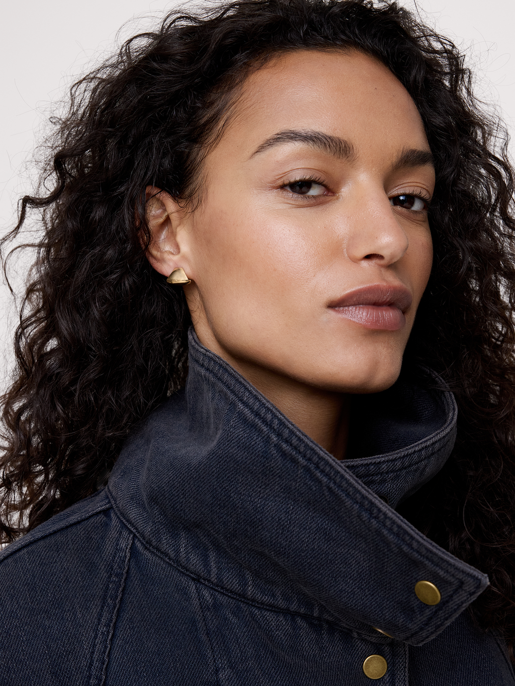 Triangular Half-Hoop Earrings - Gold