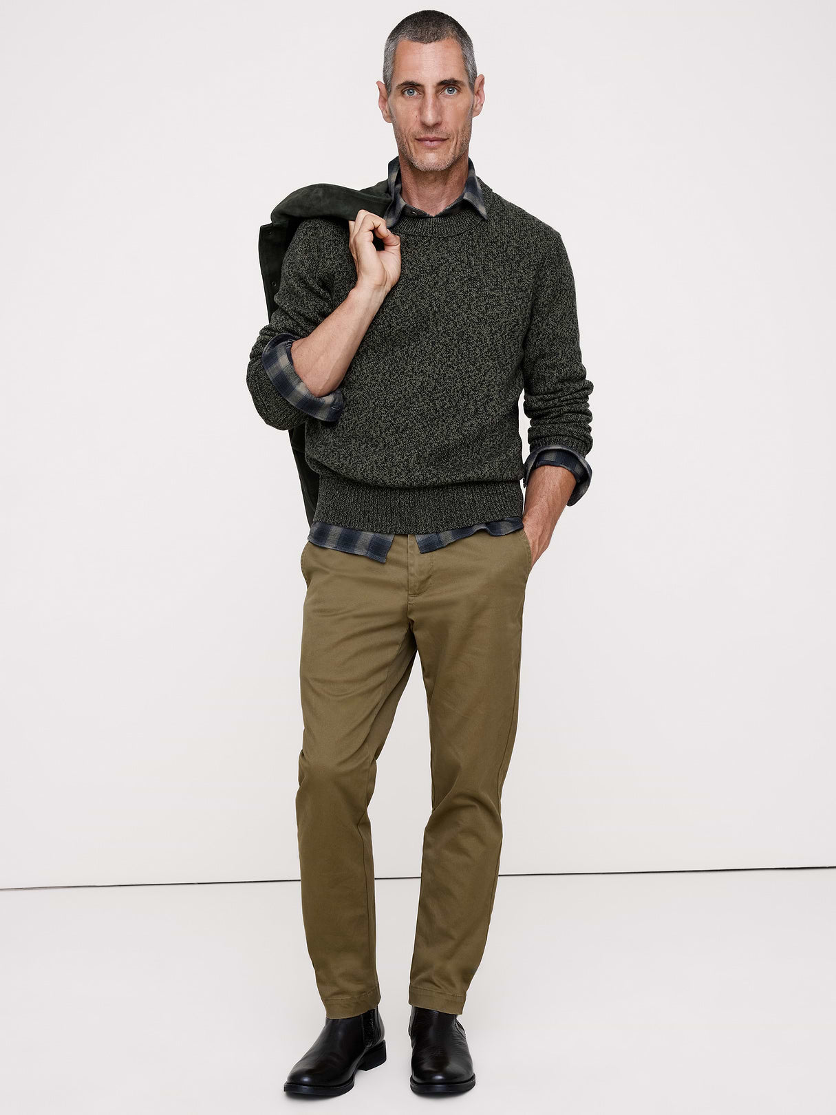 Slim Lived-In Chino - Brown Olive