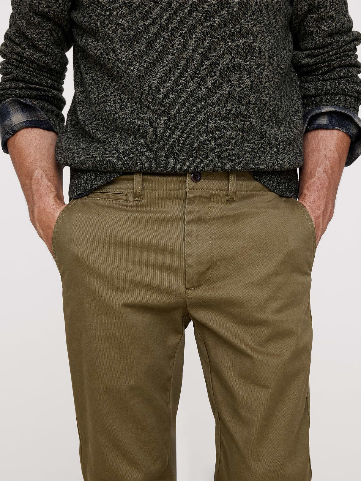 Slim Lived-In Chino - Brown Olive