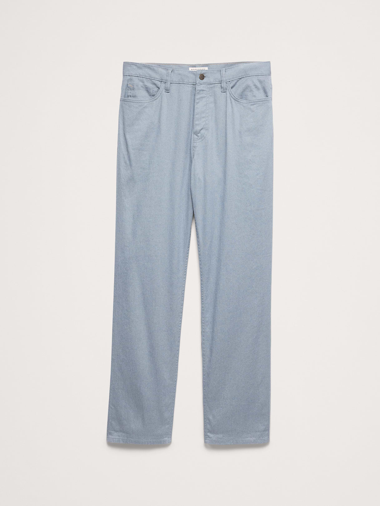 Straight Linen-Cotton Traveler Pant - Gray Blue