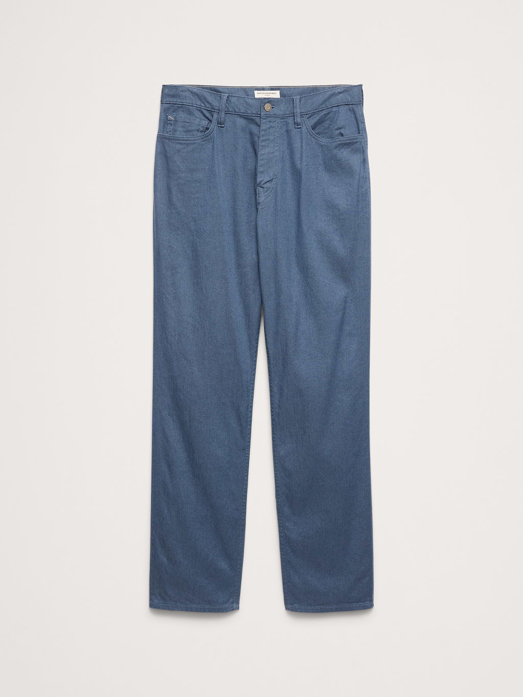 Straight Linen-Cotton Traveler Pant - Blue Grey