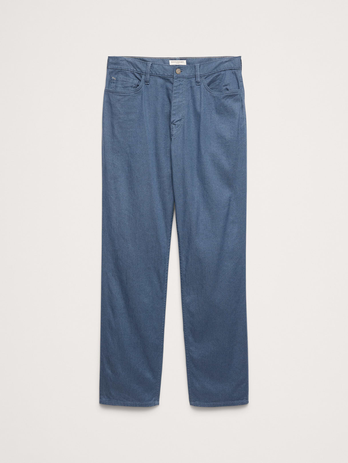 Straight Linen-Cotton Traveler Pant - Blue Grey