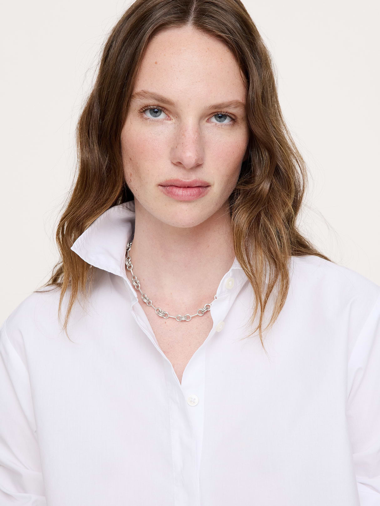 Double Ring Chain Necklace - Silver