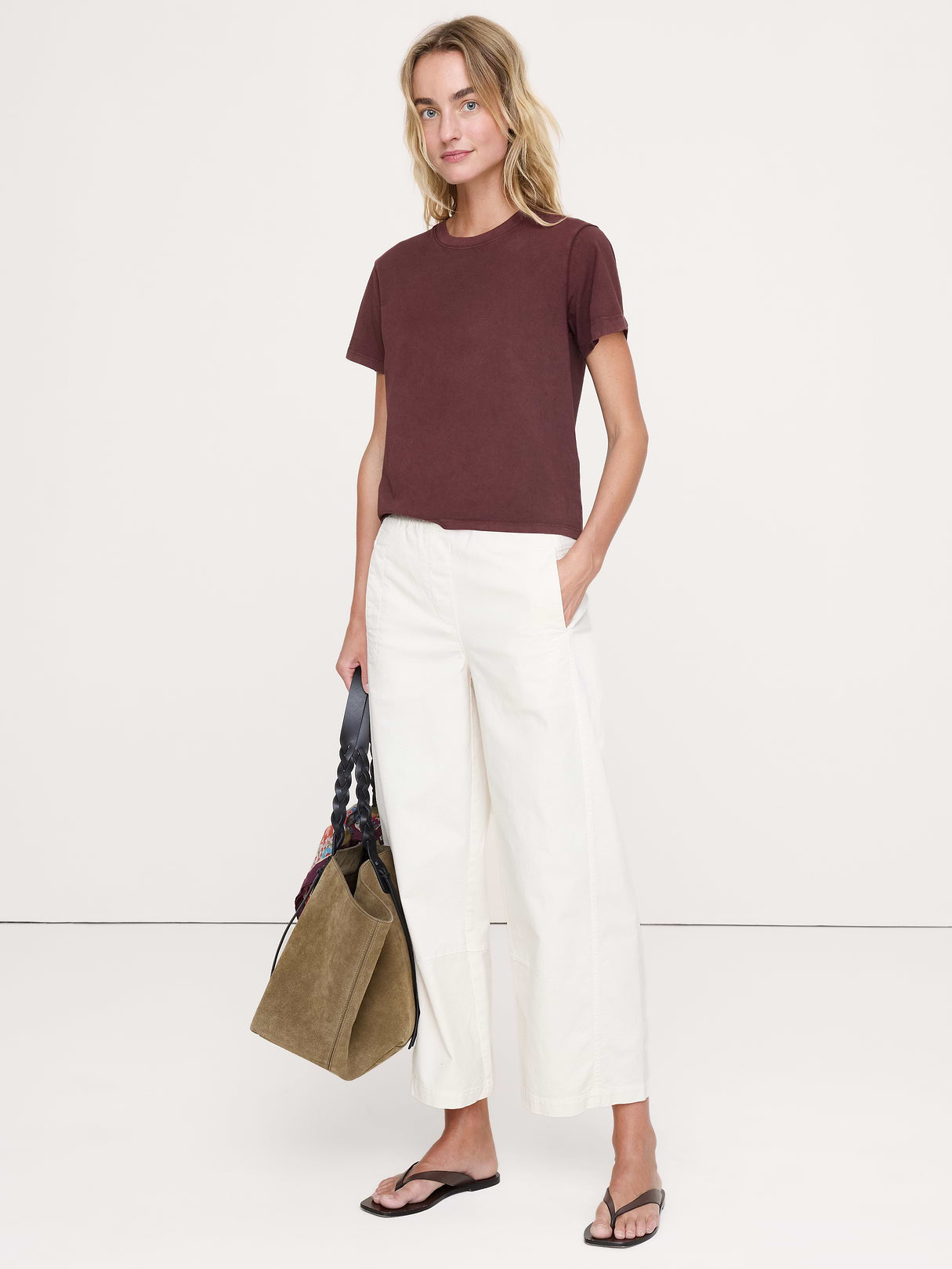 Vintage Cotton Crew-Neck T-Shirt - Radicchio Burgundy