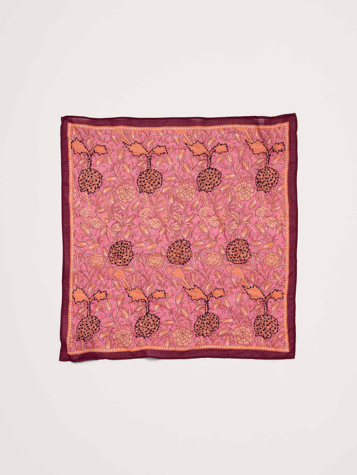 Embroidered Cotton Scarf by Vismaya - Mauve Sky