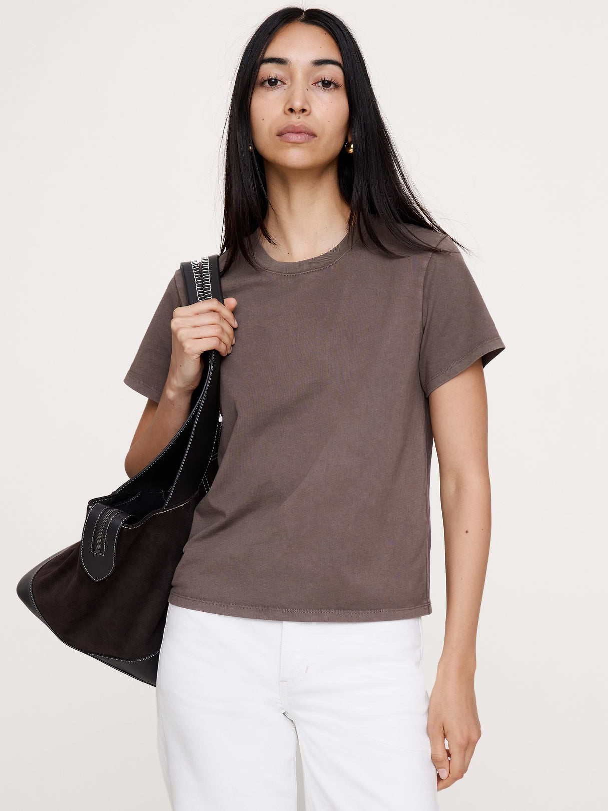 Vintage Cotton Crew-Neck T-Shirt - Dark Truffle Gray
