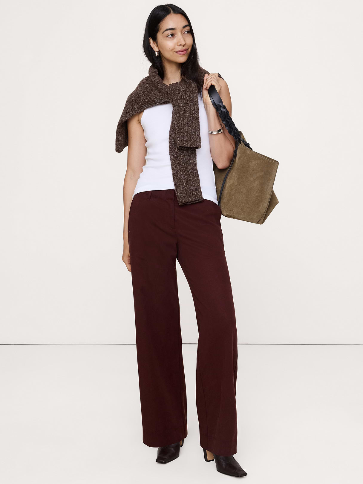 The Everyday Wide-Leg Pant in Tencel™-Cotton - Radicchio Burgundy