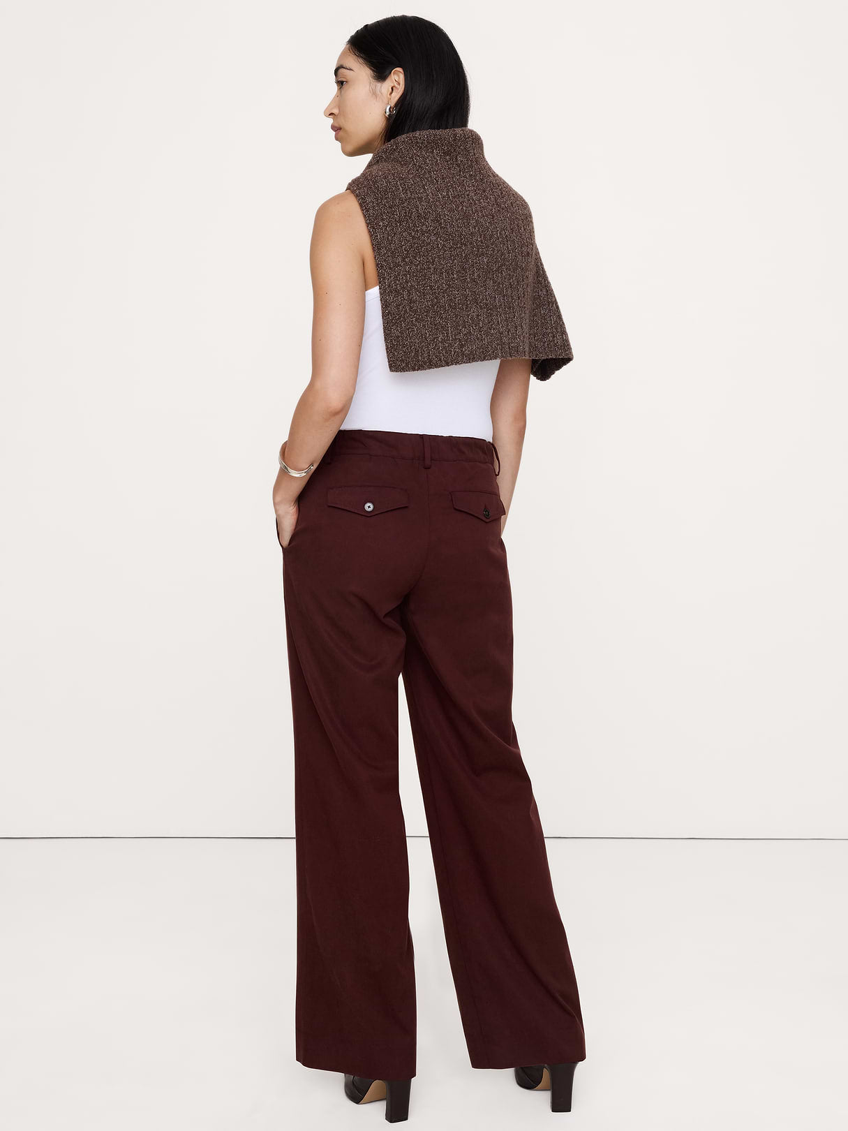 The Everyday Wide-Leg Pant in Tencel™-Cotton - Radicchio Burgundy