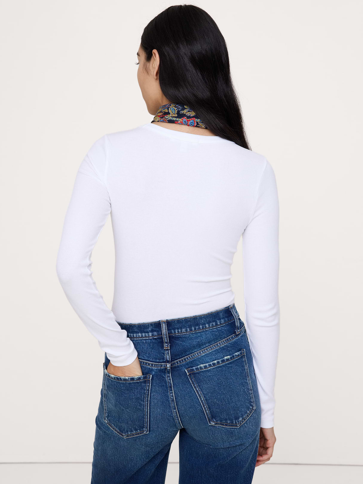 Ribbed Crew-Neck T-Shirt - White