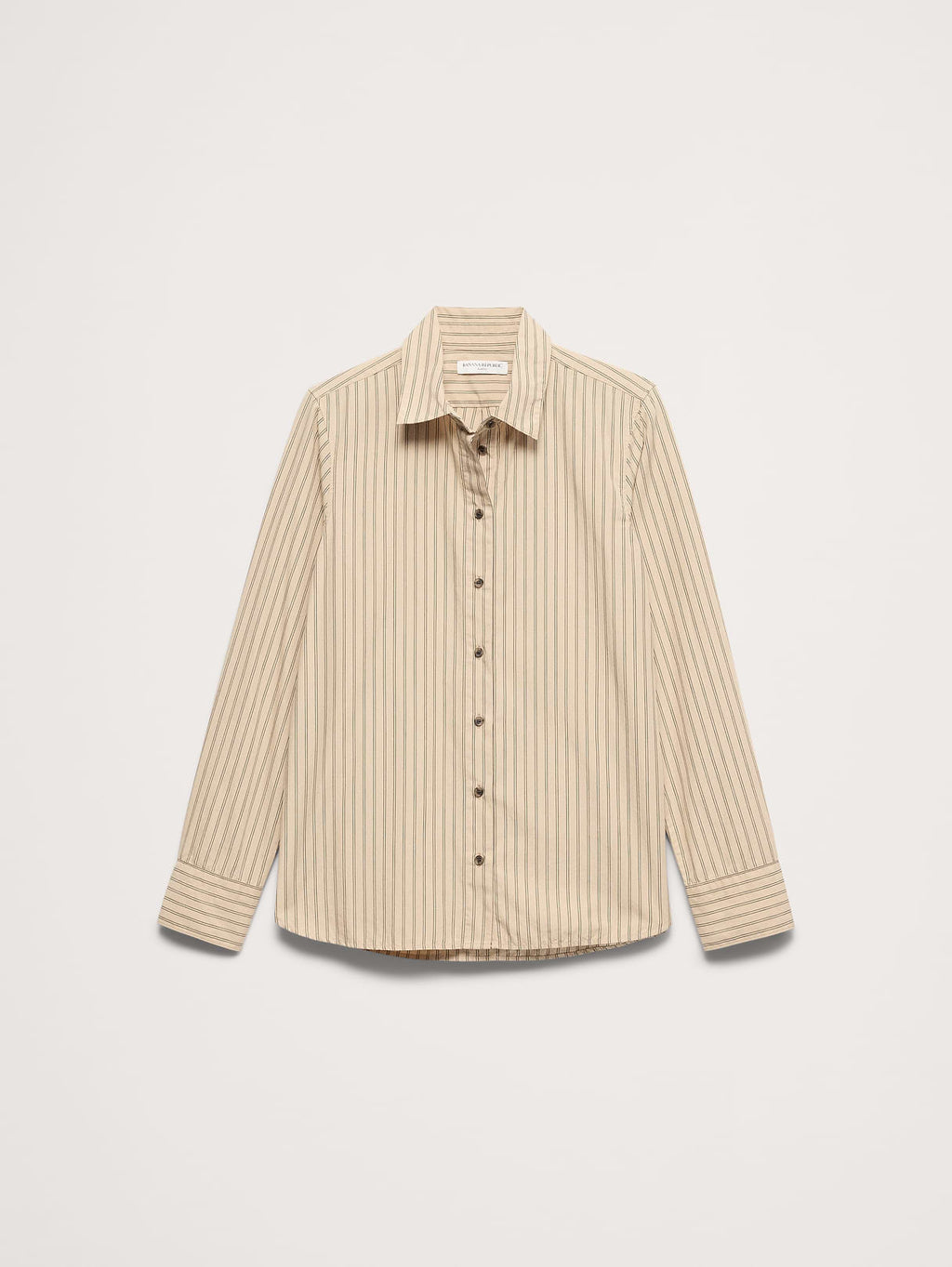 The Everyday Shirt in Cotton Poplin - Cream White Stripe