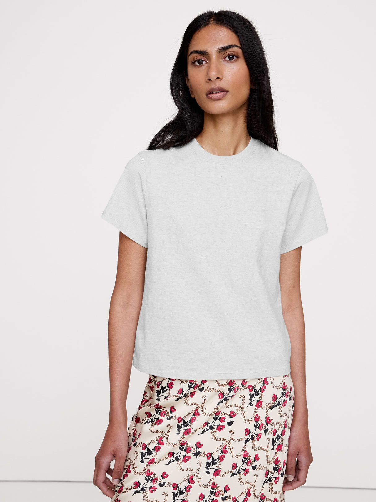 Vintage Cotton Crew-Neck T-Shirt - Light Heather Gray