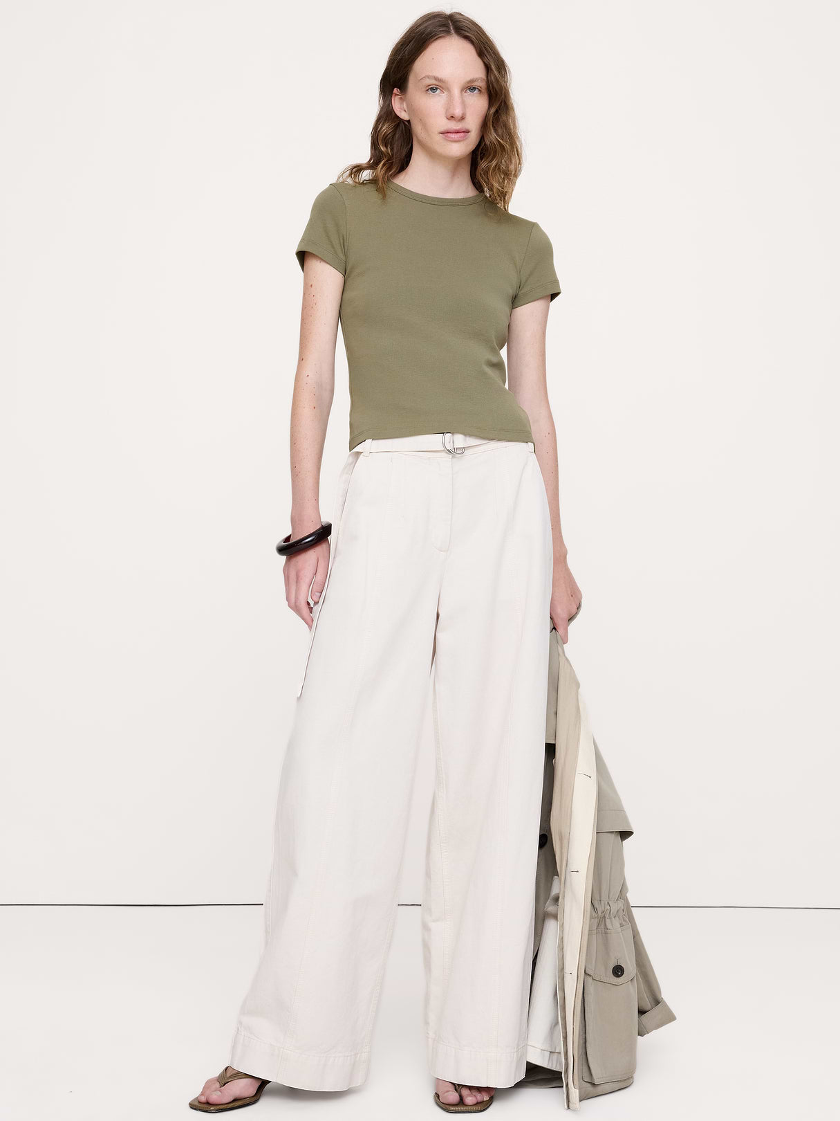 Minimalist Cotton Baby T-Shirt - Spanish olive