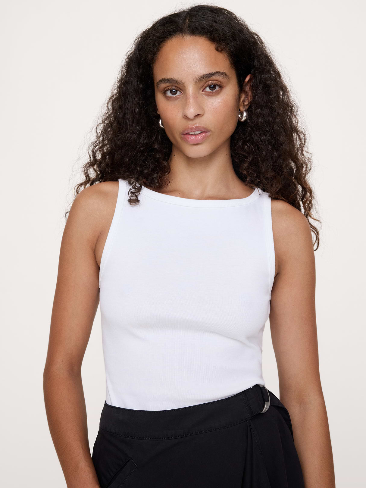 Minimalist Cotton Tank - White