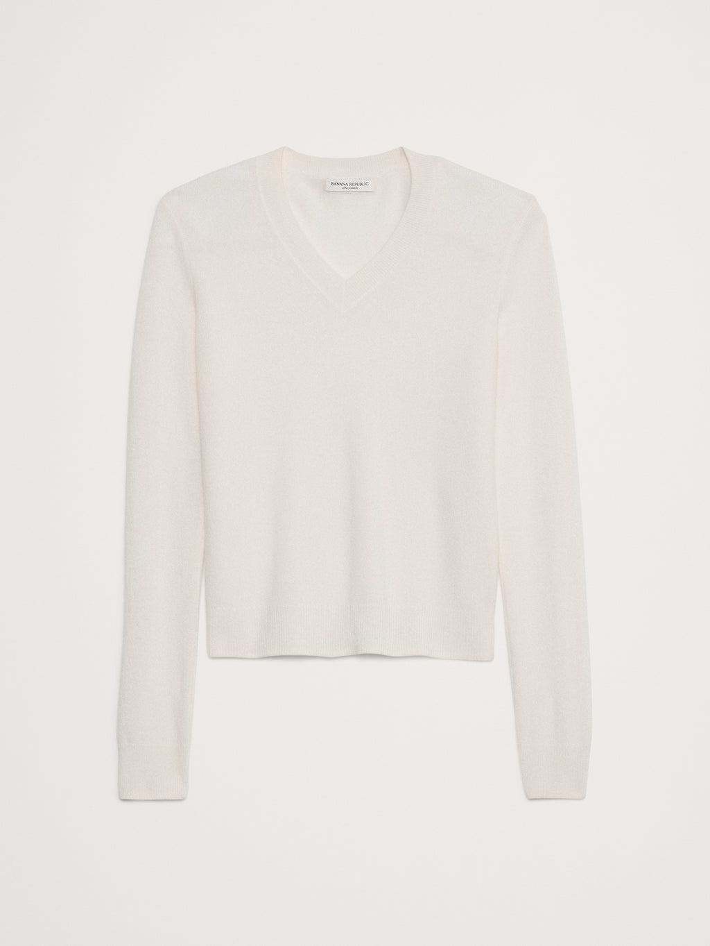 Lightweight Cashmere V-Neck Sweater - Ivory