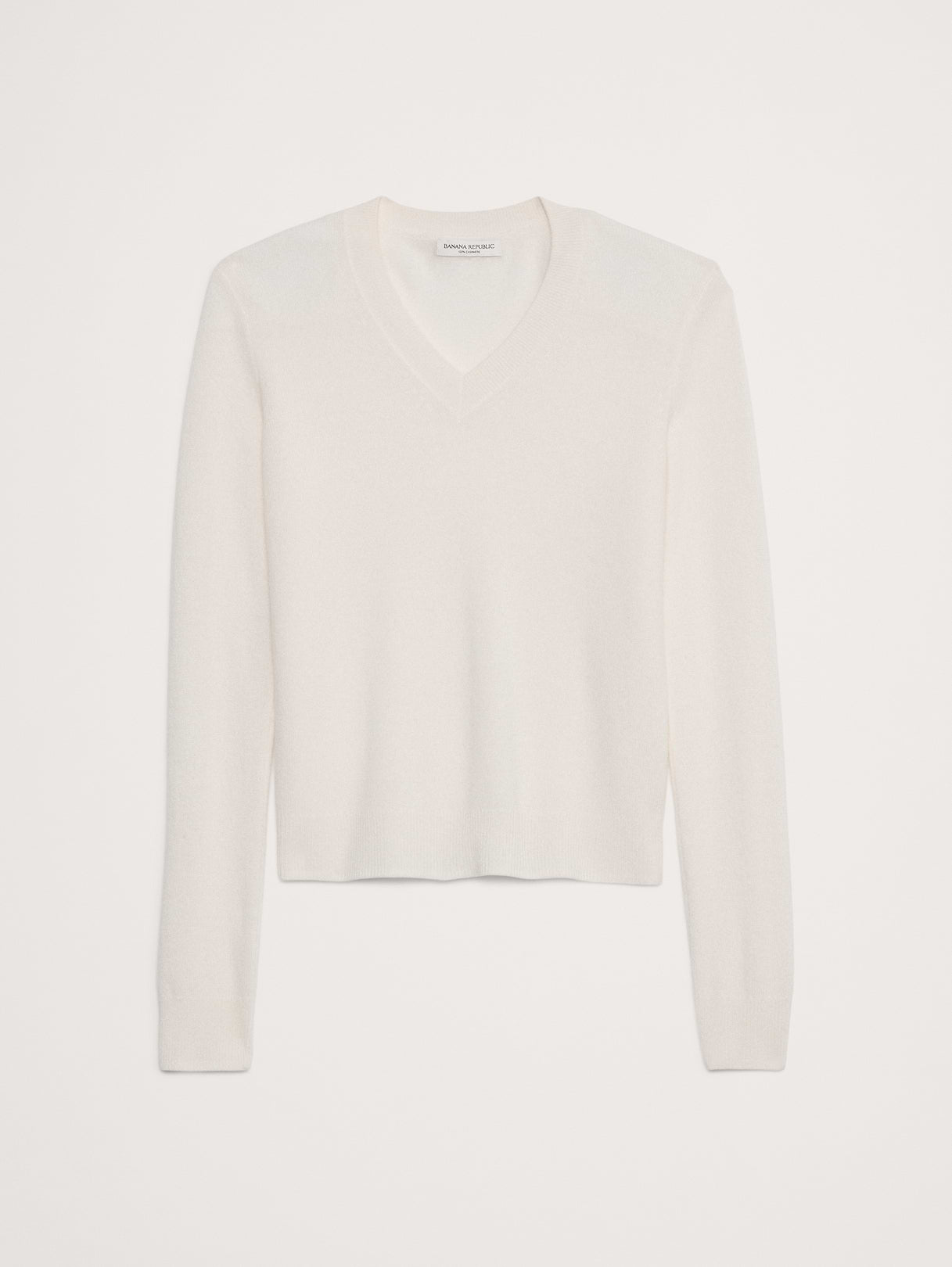 Lightweight Cashmere V-Neck Sweater - Ivory