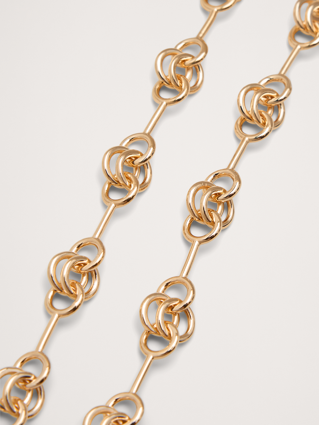 Double Ring Chain Necklace - Gold