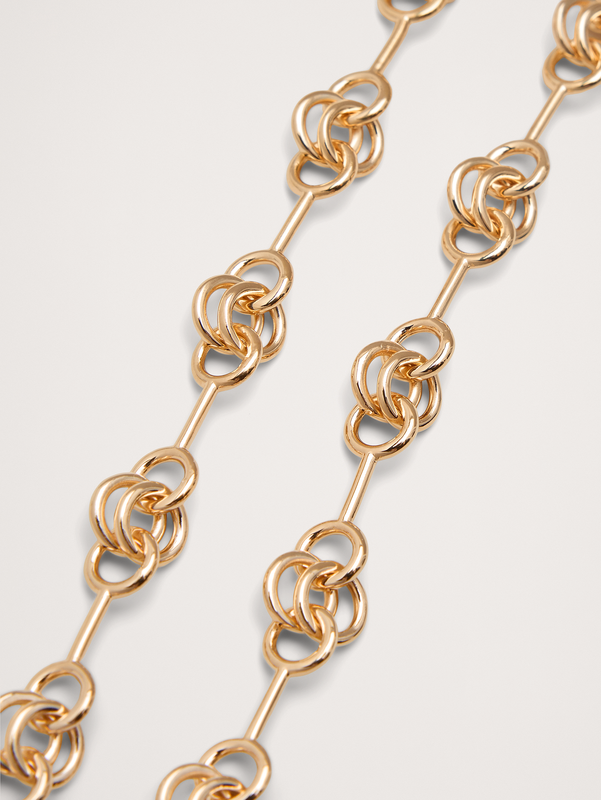 Double Ring Chain Necklace - Gold