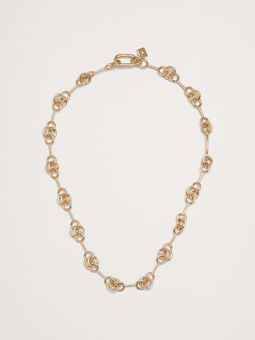 Double Ring Chain Necklace - Gold