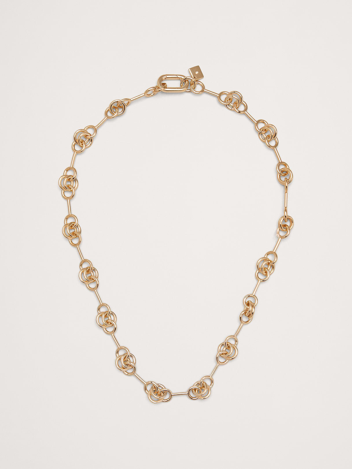 Double Ring Chain Necklace - Gold