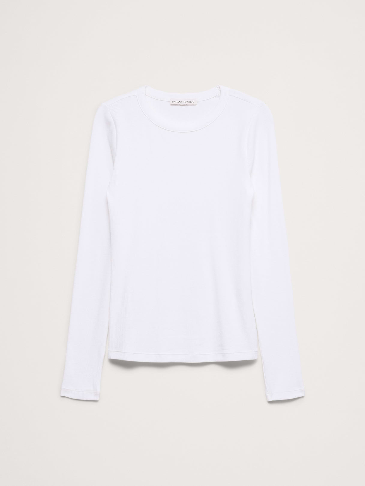 Ribbed Crew-Neck T-Shirt - White