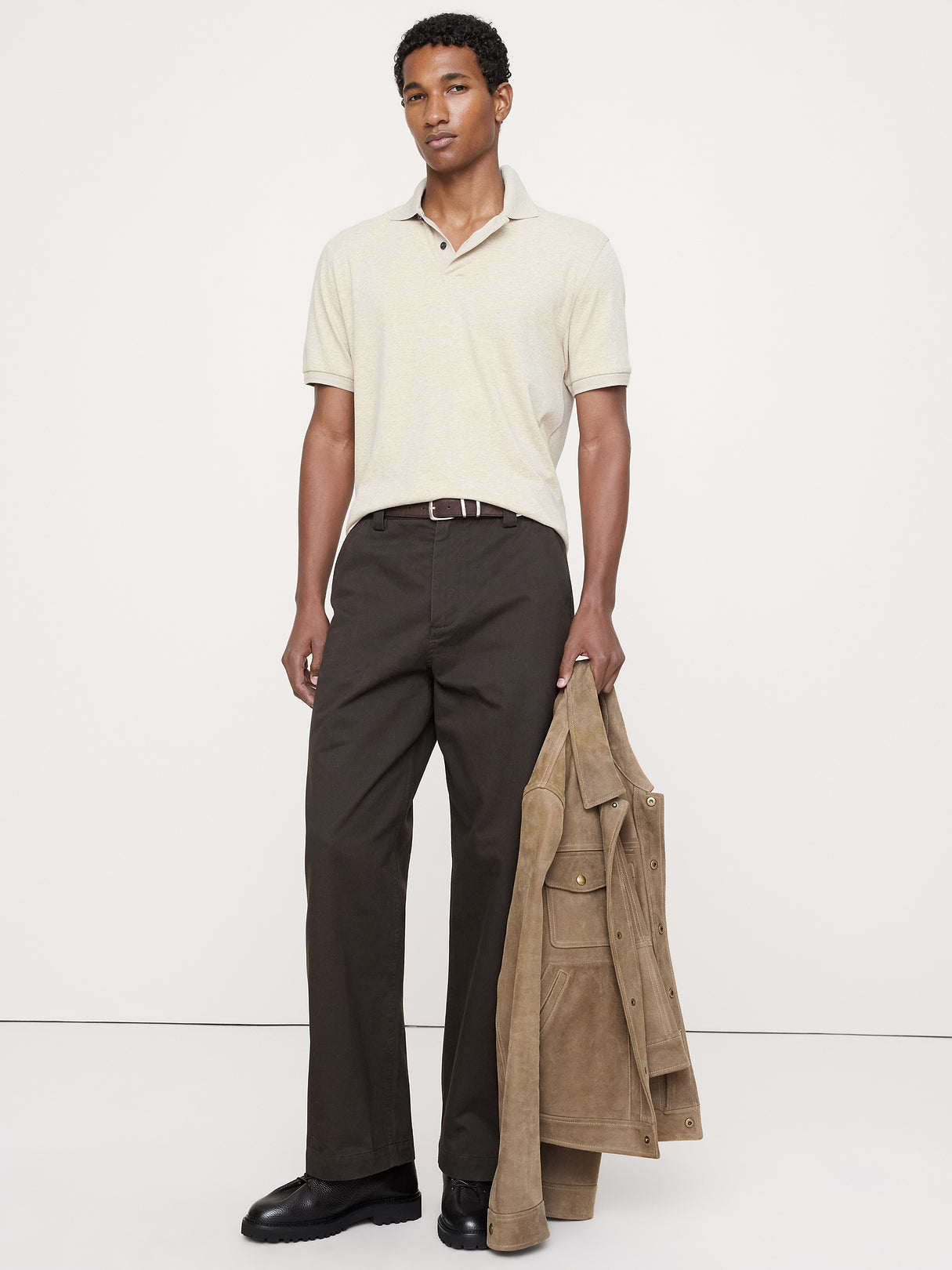 Luxury-Touch Polo - Heather Camel