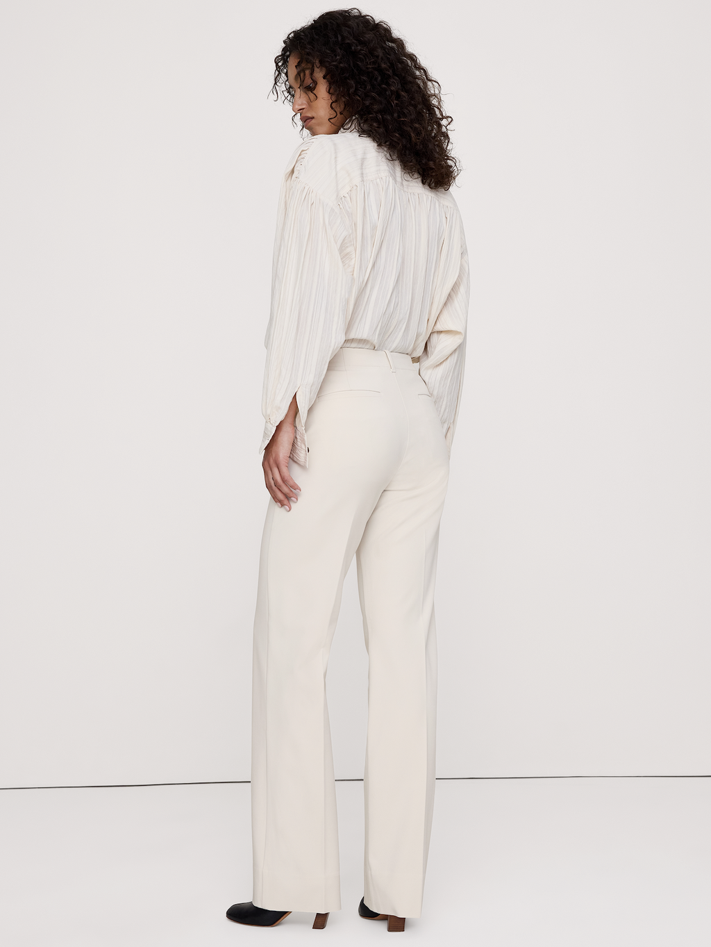 Ultra High-Rise Modern Straight City Stretch Pant - Cream White